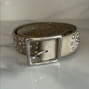 Express Silver Crystal Studded Belt
